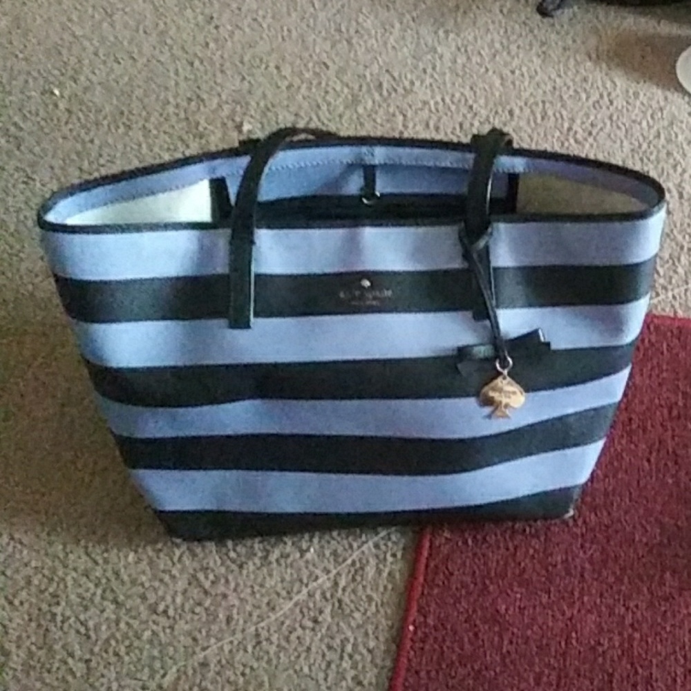 Purple and black striped Kate Spade purse